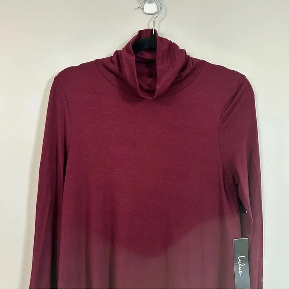 Lulus Sway, Girl, Sway! Wine Red Swing Dress with Relaxed Turtleneck Size L NWT - Picture 3 of 7